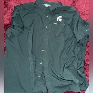 Columbia PFG Tamiami Short Sleeve Shirt Men's XXL MSU Michigan State Fishing